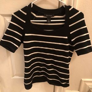 White House black market striped ribbed top women’s xs